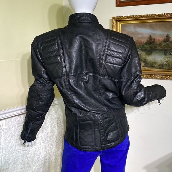 Vintage Hein Gericke AMF Harley Davidson Motorcycle Racing Black Leather Jacket - Picture 5 of 16